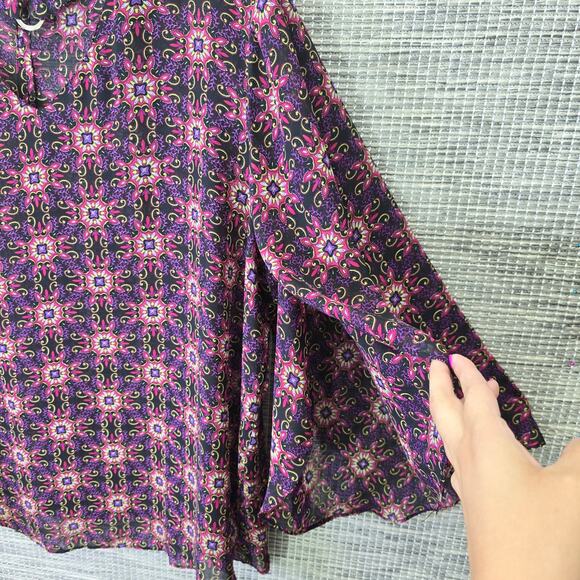 Ashley Stewart Top Blouse Womens Plus Size 22 24W Sheer Colorful Fairy Whimsy - Picture 9 of 12
